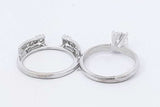 0.81ctw Diamond Wedding Set In 14k White Gold 4.6 Grams Size 5 Eb1125irxdu