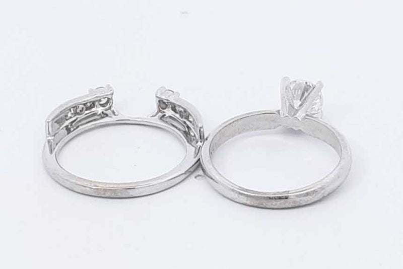 0.81ctw Diamond Wedding Set In 14k White Gold 4.6 Grams Size 5 Eb1125irxdu
