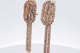 14k Yellow Gold Waterfall Tassel Omega Back Earrings 10.7 Grams Eb0426cxzsa