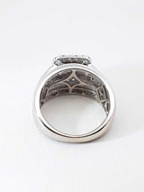 1.12 Cttw Diamond & 10k White Gold Square Halo Ring 5.4g Size 5.5 Fw0826przdu