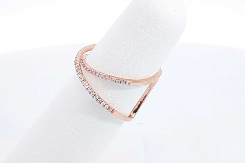 Diamond Ring In 14k Rose Gold 2.5 Grams Size 5.5 Eb0824lrxdu