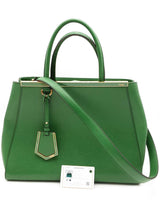 Fendi 2jours Green Leather Tote Bag Eb0826pxzsa