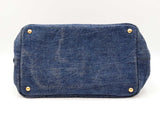 Prada Canapa Tote Bag In Blue Denim Fw0126wxzdu