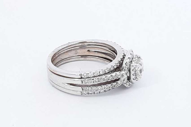 1.38ctw Diamond Ring In 14k White Gold 7.9 Grams Size 6.5 Eb1225lxxzdu