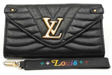 Louis Vuitton Black Leather Wave Long Wallet Eb1125oprdu