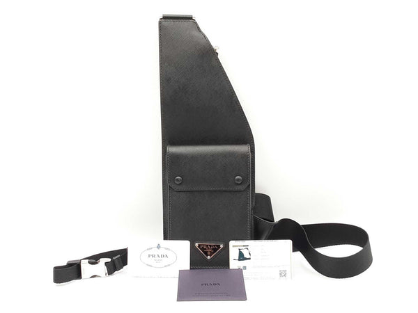 Prada Multi-strap Travel Sling Bag In Black Saffiano Leather Fw0925wrxdu