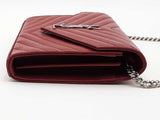 Yves Saint Laurent Cassandre Envelope Chain Wallet Red Aa0726izxsa
