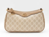 Gucci Small Ophidia Bag In Beige & White Gg Supreme Coated Canvas Fw0626rrxdu