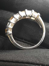 4.15 Cttw Yellow Sapphire & Diamond Half-eternity Platinum Ring With Cert 9.7 Grams Size 7.5 Fw1125owzxdu