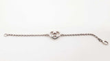 Gucci Sterling Silver 92.5% 13.53g Interlocking Logo Heart Bracelet 144010028045