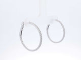 0.56 Cttw Diamond & 14k White Gold Inside Out Hoop Earrings 3.4 Grams Fw0726ozxdu