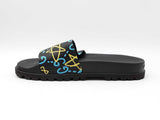 Gucci Ghost Slides In Star Print Black Rubber Size 12 Fw0926ixdu