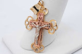 10k Two Tone Gold Crucifix Pendant 2 Grams Eb0326ersa