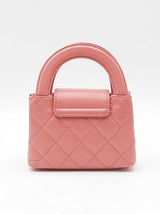 Chanel Mini Nano Shopper Bag In Shiny Coral Pink Aged Calfskin Fw1026lexzdu