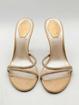 Rene Caovilla Cleo Satin Crystal Heels Size 38.5 Eb0425lxzsa