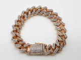 7.40 Cttw Diamonds 10k Rose Gold 97.2g Cuban Chain Bracelet 7 In Do0725wcrxde