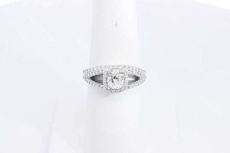 Diamond Approx. 1.44ctw Ring In 14k White Gold 5.45 Grams Size 6.75 Eb0224sxzsa