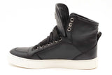 Versace Black Leather High Top Sneakers Size 39 Eb0725oxzde