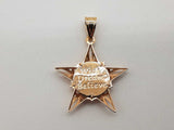 14k Two Tone Yellow White Gold 1.7g Star Pendant Do0426loxde