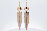 18k Tricolor Waterfall Dangle Earrings 7.1 Grams Eb0626rwxsa