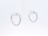 0.56 Cttw Diamond & 18k White Gold Latch-back Hoop Earrings 4.4 Gram Fw0925wzxdu