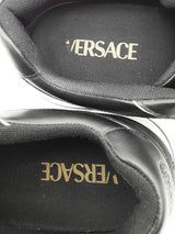 Versace Milano Black Leather & Suede Sneakers Size 44 Eb0626lrxsa