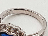 1.85 Carats Blue Sapphire 0.950 Platinum 6.2g Ring Size 7 Do0626exzde