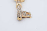 11.13cttw 18k Yellow Gold Diamond Key Pendant 44.4 Grams Eb0626pxxzdu