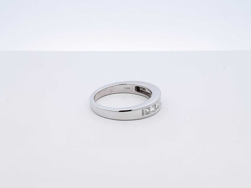 1.71 Cttw Diamond & 14k White Gold Channel Ring 4.7 Grams Size 7 Fw0925iwzdu