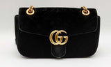 Gucci Black Velvet Marmont Matelasse Shoulder Bag Eb0524pxzdu