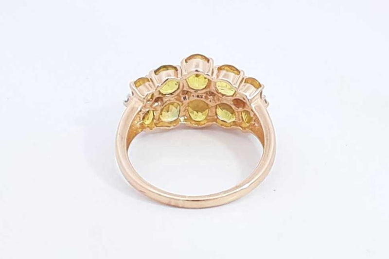 Yellow Gemstone & Diamond Ring In 14k Yellow Gold 3.5 Grams Size 7.5 Eb1024loxsa