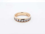 1.0 Ctw Channel-set Diamond & 14k Yellow Gold Ring 5.5 Grams Size 7 Fw0925orzdu