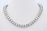 9.66cttw Diamond Tennis Necklace In 14k White Gold 21.8g 16.25 Inch Eb0926oxxzde