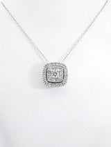 Neil Lane Diamond & 14k White Gold Halo Necklace & Earring Ensemble 6.5g Fwpzxdu