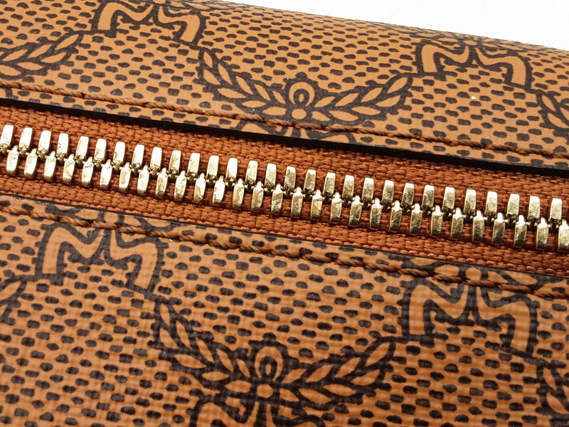 Mcm Himmell Triangle Pouch In Cognac Lauretos Coated Canvas Fw0725crdu