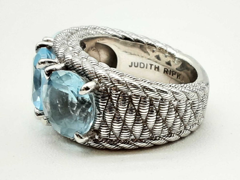 Judith Ripka Sterling Silver Blue Topaz Ring Size 6 Do0124lxzde