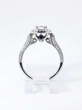 0.93 Cttw Princess Cut Diamond & 14k White Gold Double Halo Ring 4.3 Grams Size 6.5 Fw0626pzxdu