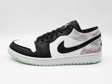 Nike Air Jordan 1 Se Low Top Sneakers - Black, White,  Pastel Tie Dye Size 12.5 Fw0426wrdu