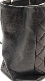 Chanel Grand Shopping Tote In Black Diamond-quilted Caviar Leather Fw1225lrzxdu