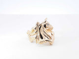14k Yellow Gold Sculptural Horse Ring 9.8 Grams Size 8 Fw0726iordu