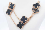 Van Cleef & Arpels Onyx Alhambra 18k Yellow Gold Necklace 46.6g Eb1025loxxzdu