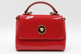 Versace La Medusa Mini Top Handle Red Patent Leather Crossbody Eb1125orxdu