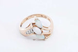 Opal & Diamond Ring In 14k Yellow Gold 3.4 Grams Size 6.5 Eb0924sxsa