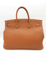 Hermes Birkin 40 Gold Brown Togo Palladium Hardware Handbag Do0825lxrxzde