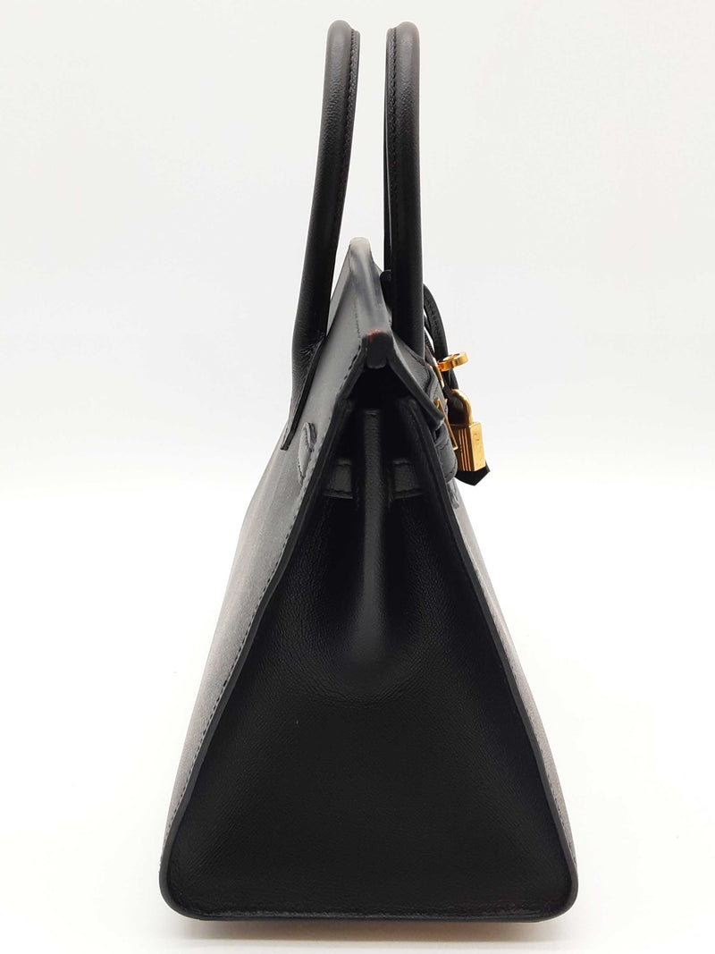 Hermes Birkin 25 Noir Black Epsom Gold Hardware Handbag Do0325olzxzde