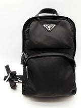 Prada Black Re-nylon Saffiano Leather Sling Bag Do1024exzde