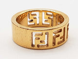 Fendi Forever Ff Cutout Goldtone Metal Ring Size L Do0826lrxde