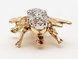 0.70 Cttw Diamonds 14k Two Tone Yellow White Gold 5.0g Bee Pin Do0425wexde