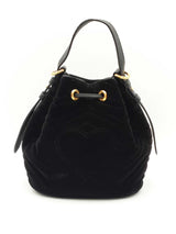 Gucci Marmont Bucket Bag In Matelassé Black Velvet Fw0825lrxdu