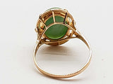 Dyed Green White Jade 14k Yellow Gold 3.7g Ring Size 9.5 Do0426oxzde
